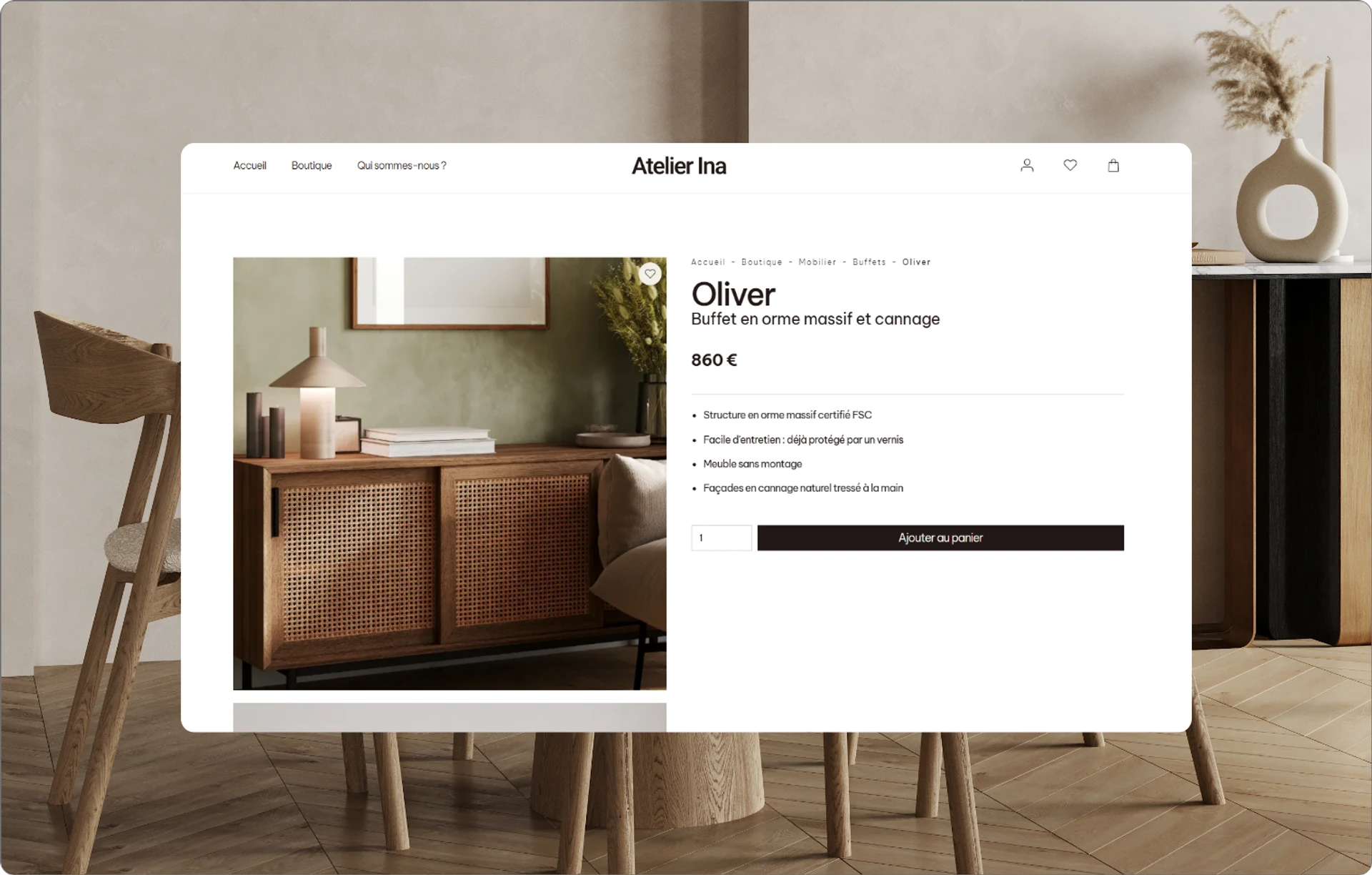 image de la page produit du theme l'architecte